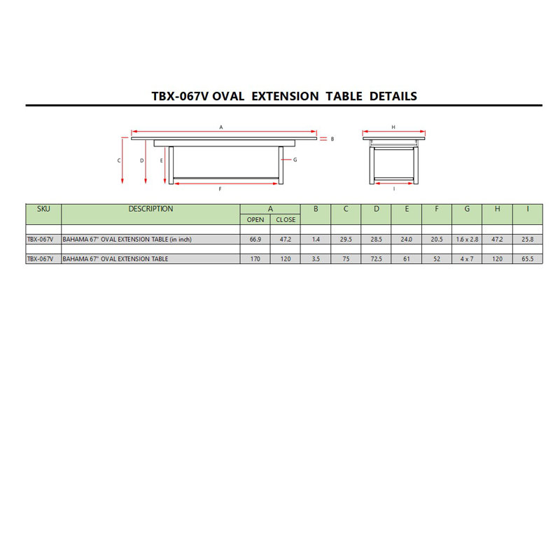Bahama Outdoor Oval Teak Dining Table, 67" L 47" W