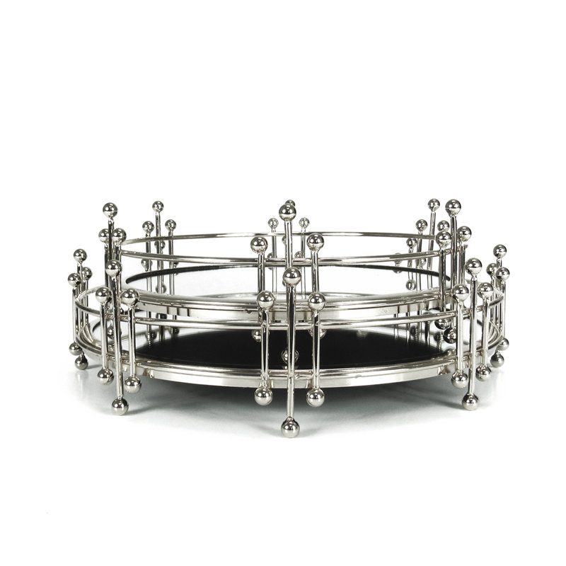 Gorlest Tray, 3.5" H x 10" W x 10" L, Silver