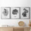 B&W d'intérieur plante I - ensemble de 3 reproductions d'art sur toile-1234909075-1234909072