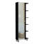 Armoire en lin à porte simple H 62 po, cinq tablettes extérieures, quatre tablettes intérieures