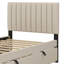Lit plateforme simple avec revêtement en velours de luxe et lit gigogne compact-1202514683
