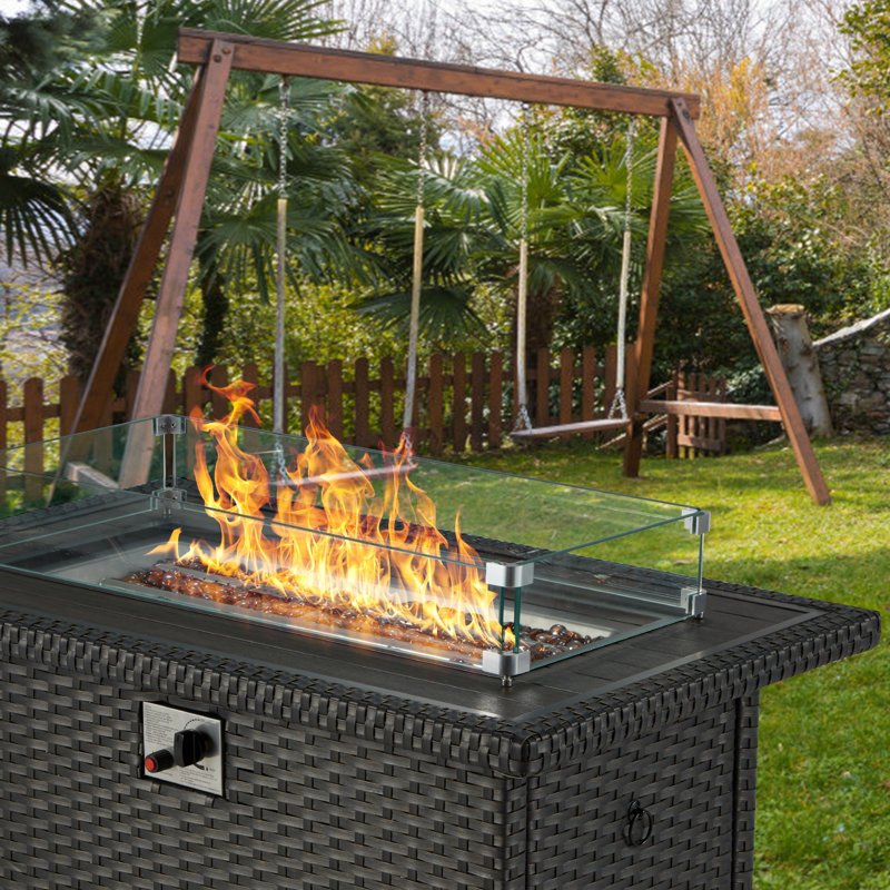 Pare-feu pour foyer (verre), H 4,72 po x l 33,07 po x P 15,35 po