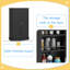 Armoire de cuisine autoportante, armoire de cuisine avec 12 tablettes de porte, portes doubles-1605534043
