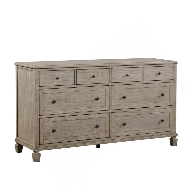 Gray Oak Finish Classic Transitional Bedroom Furniture 1Pc Dresser Of 8 Drawers Wooden Furniture