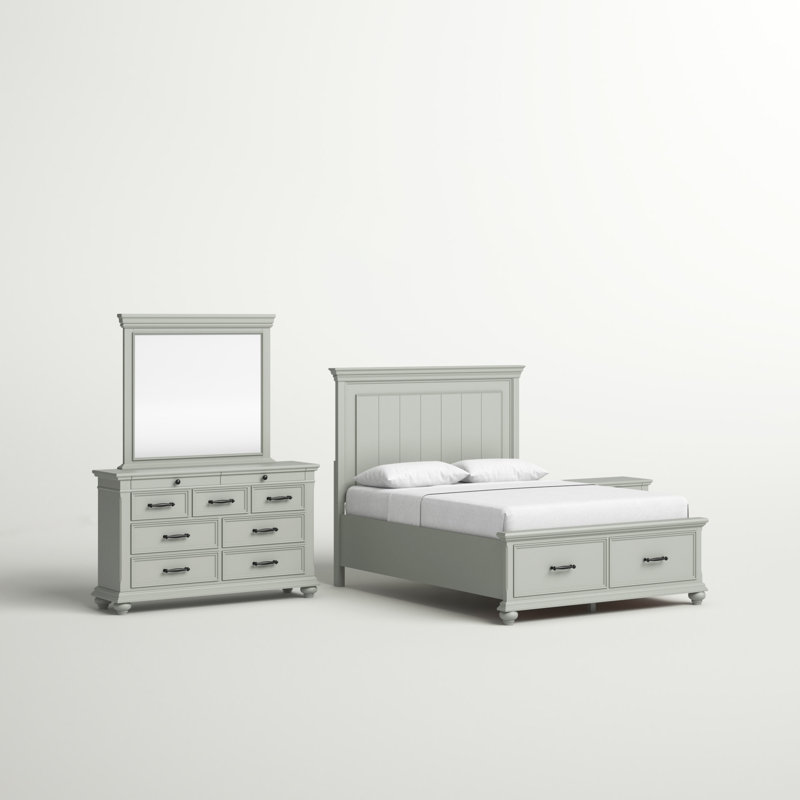 Ensemble de chambre avec lit plateforme 4 pièces Amarilis, Grand