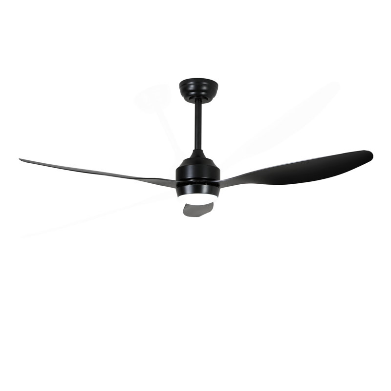52" Ceiling Fan With Lights Quiet DC Motor 3 ABS Blade Ceiling Fans 6 Speed Levels,Reversible Ceiling Fan, For Patio Living Room, Bedroom, Office,Indoor.-- Black