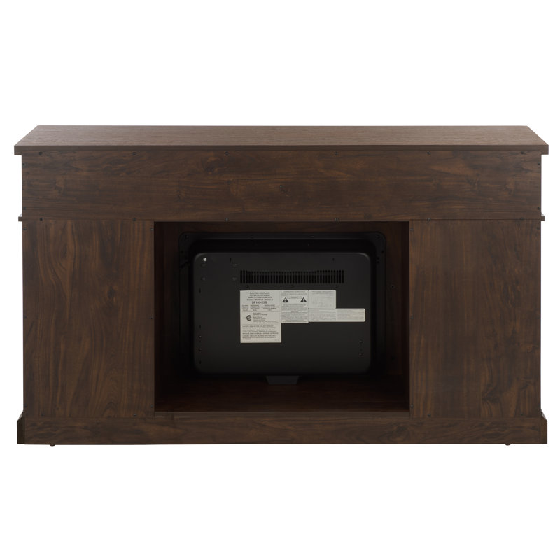 Andy 2 Door Wood Fireplace, Dark Walnut
