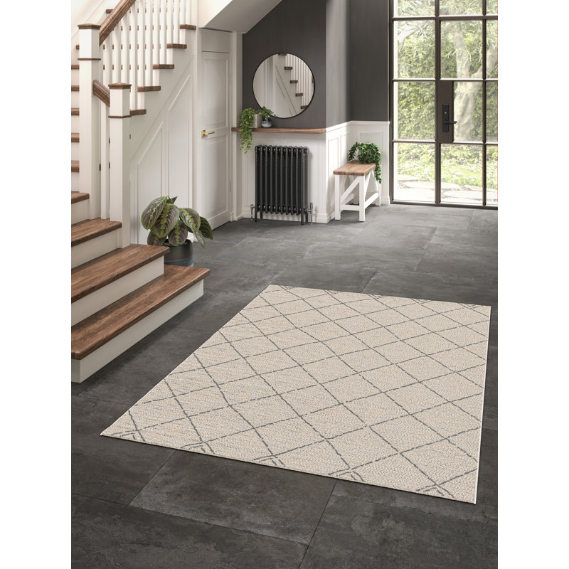Tilly-Mae Flatweave Indoor/Outdoor Beige Rug, Rectangle 120 x 170cm