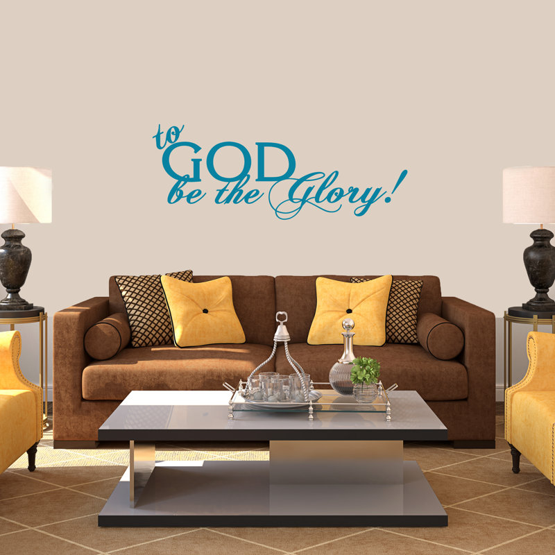 Adhésif décoratif «To God Be The Glory», Bleu sarcelle