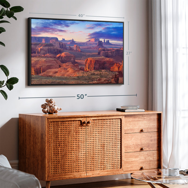 «Hunts Mesa Monument Valley Sunset Art mural», H 27 po x l 40 po