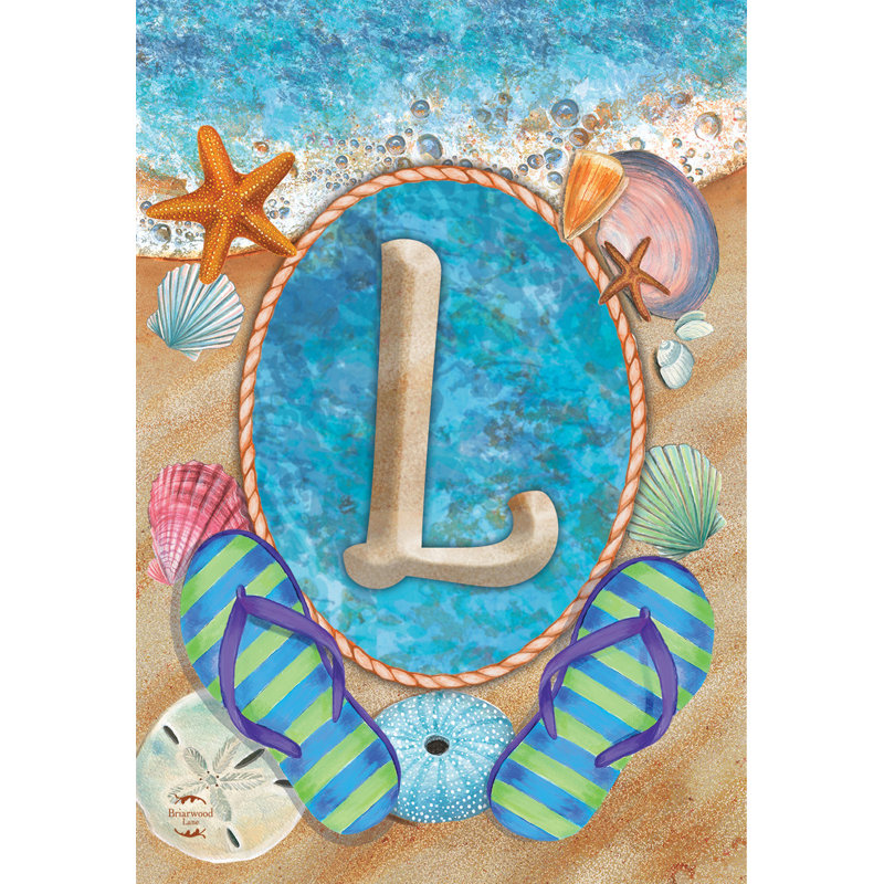 Drapeau d'été monogramme lettre L