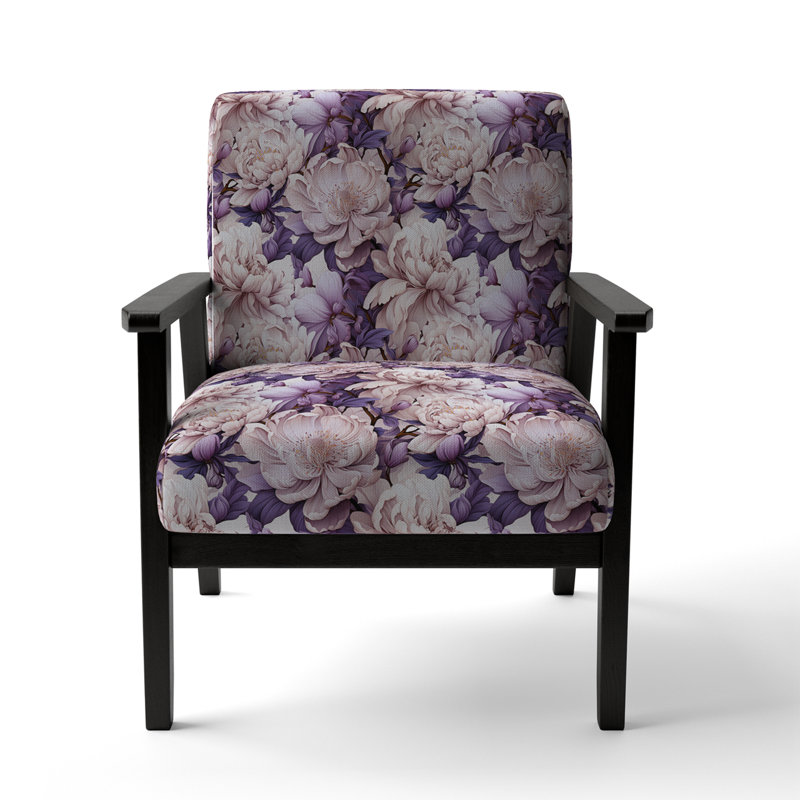 Harmony - Poppies de Mauve - Fauteuil de ferme rembourré, chaise d'appoint rustique à motif floral