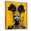 Art africain, reine bleue africaine, collage rétro sur fond jaune - femme moderne