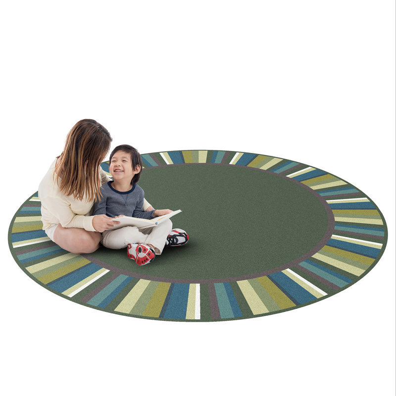 Tapis vert Just for Kids par Joy Carpets, Rond 7 pi 7 po