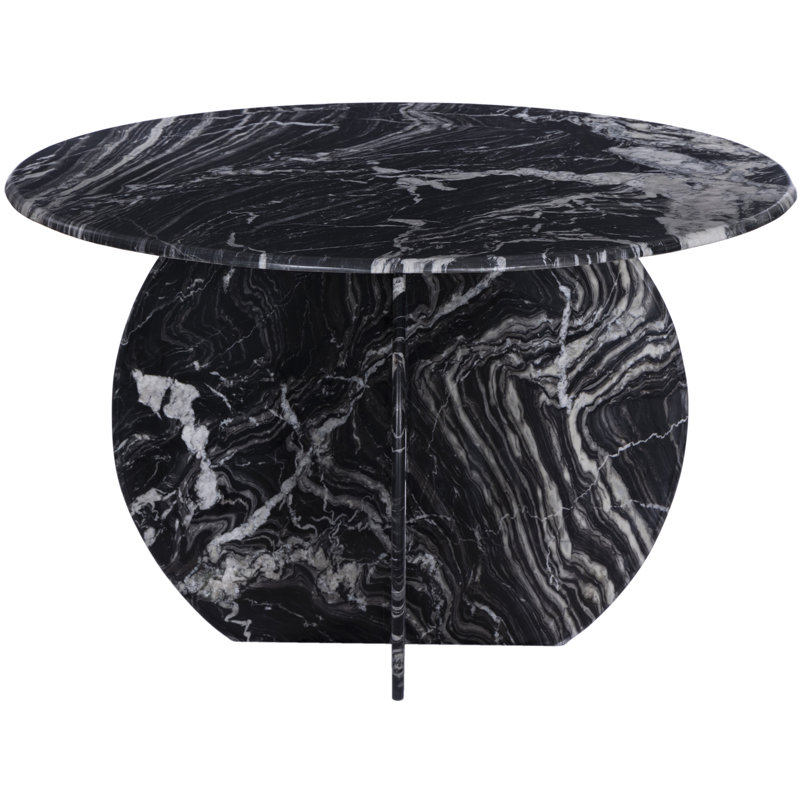 Hosni Round Marble Dining Table, Black