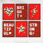 Leopard Pattern Bold Shapes Beautiful Bright Strong - 6 Piece No Frame Print Set-88622274