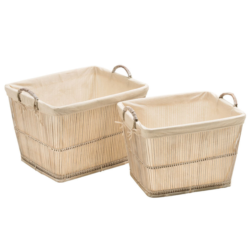 August Grove Mourcourt Solid Wood Decorative Basket, White