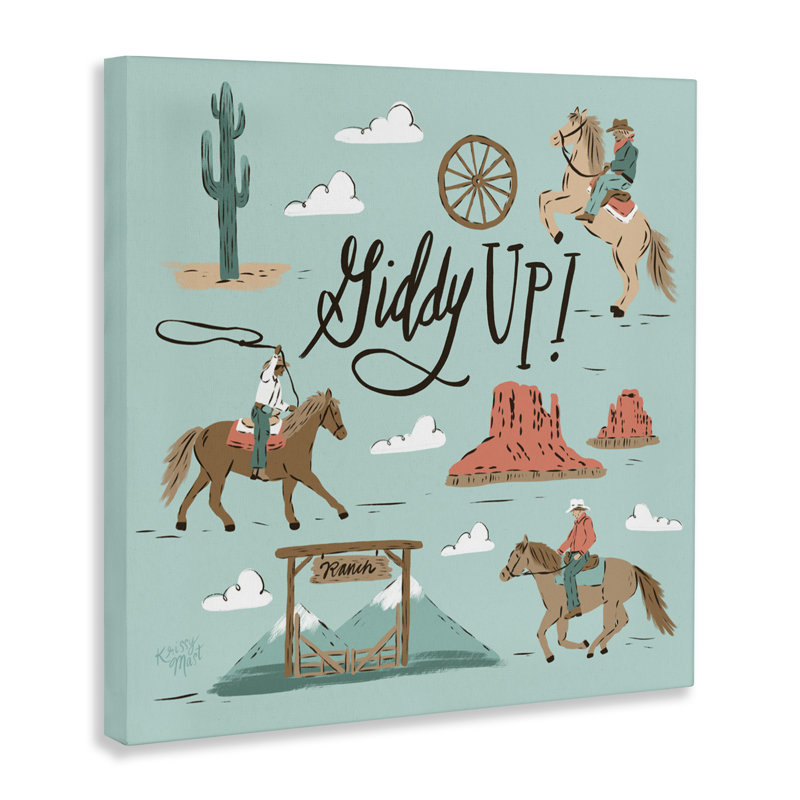«Giddy Up Cowboys & Ranch Canvas», conception par Krissy Mast, H 17 po x l 17 po