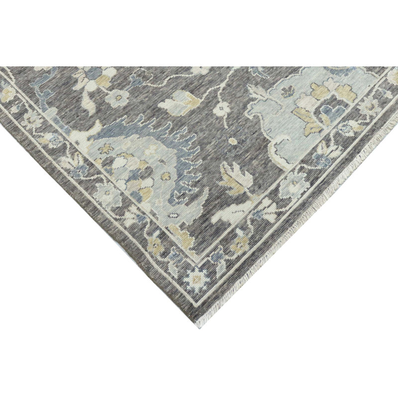 Handmade Wool Floral Area Rug, Rectangle 10' x 14'