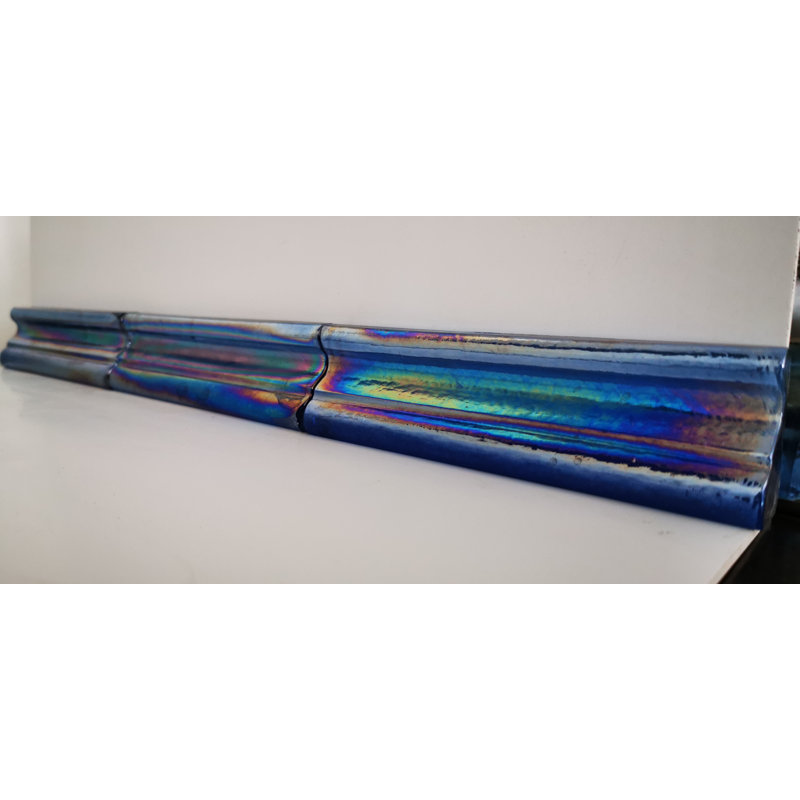 Carreau décoratif pour mur et piscine en verre recyclé irisé 2 po x 8 po Atmosphere Atmosphere, Bleu irisé