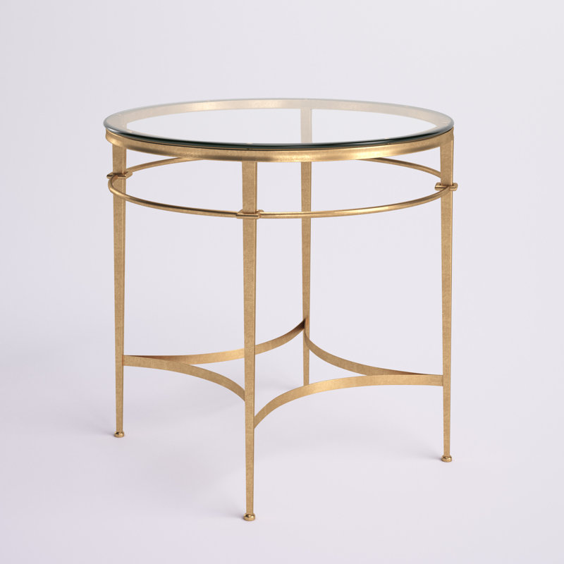 Genevieve 23" H Iron and Glass End Table