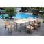 6 Seats 7 Pcs Grade-A Teak Wood Dining Set: 98" Sema Rectangle Table And 6 Amilo Stacking Arm Chairs #11AM3206-2038379605