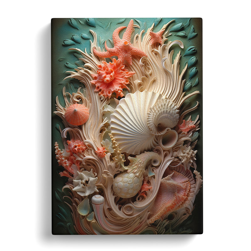 Seashell Symbolism Art - Wrapped Canvas, 50cm H x 35cm W x 3cm D
