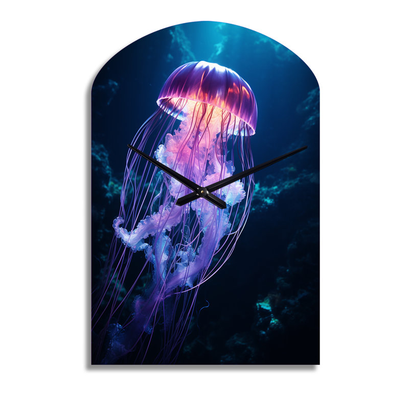 Horloge murale Ethereal Glow Jellyfish I - Jellyfish, Grand