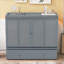 Petit lit escamotable multi-usage en bois massif gris clair avec port USB et tiroir de rangement