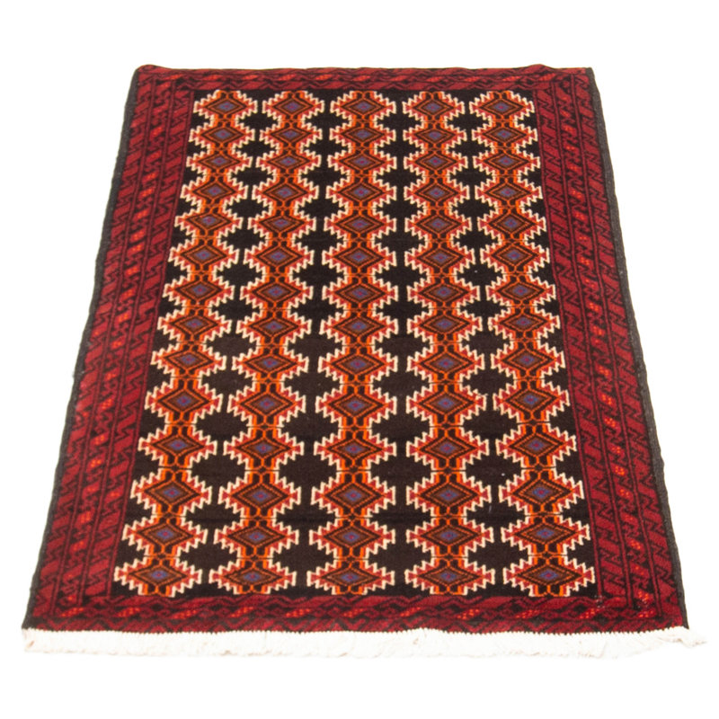 Tapis noir en laine noué à la main de conception unique 3 pi x 5 pi 2 po New Age Branigans