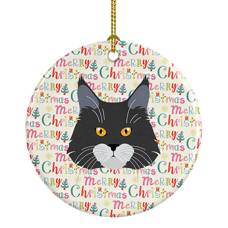 Ornement suspendu en céramique Maine Coon