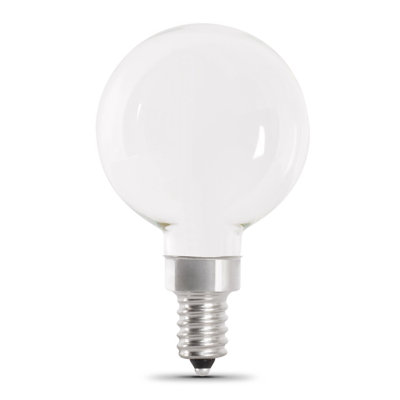 Feit Enhance G16.5 E12 (Candelabra) Filament LED Bulb Daylight 60 Watt Equivalence 2 pk