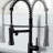 Black Kitchen Sink Faucet With Pull Down Spray, Single Lever Function, Ceramic Cartridge, Water Spot- Finish, Adjustable Flow, Simple Installation Procedure Commercial , Handle, Leak Construction,