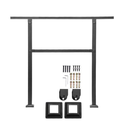 Square Tube Stair Handrail 2-3 Steps Carbon Steel 1 Piece Black Square Tube