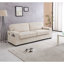 Canapé deux places élégant couleur crème, structure et revêtement en velours doux avec assise réglable couleur crème, appuie-tête confortables et coussins enveloppés de mousse