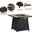Table de foyer d'extérieur au propane 40 000, carré de 28 pouces, brun, + fer à repasser, facile à nettoyer, décor extérieur avec gaz carré avec couvercle imperméable, conception unique du plateau de table-1293355412