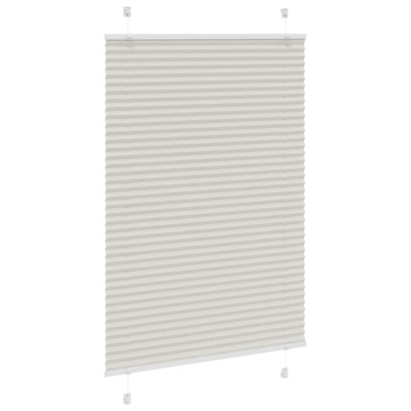 Room Darkening Pleated Shade, Light Grey, 90cmW x 100cmL