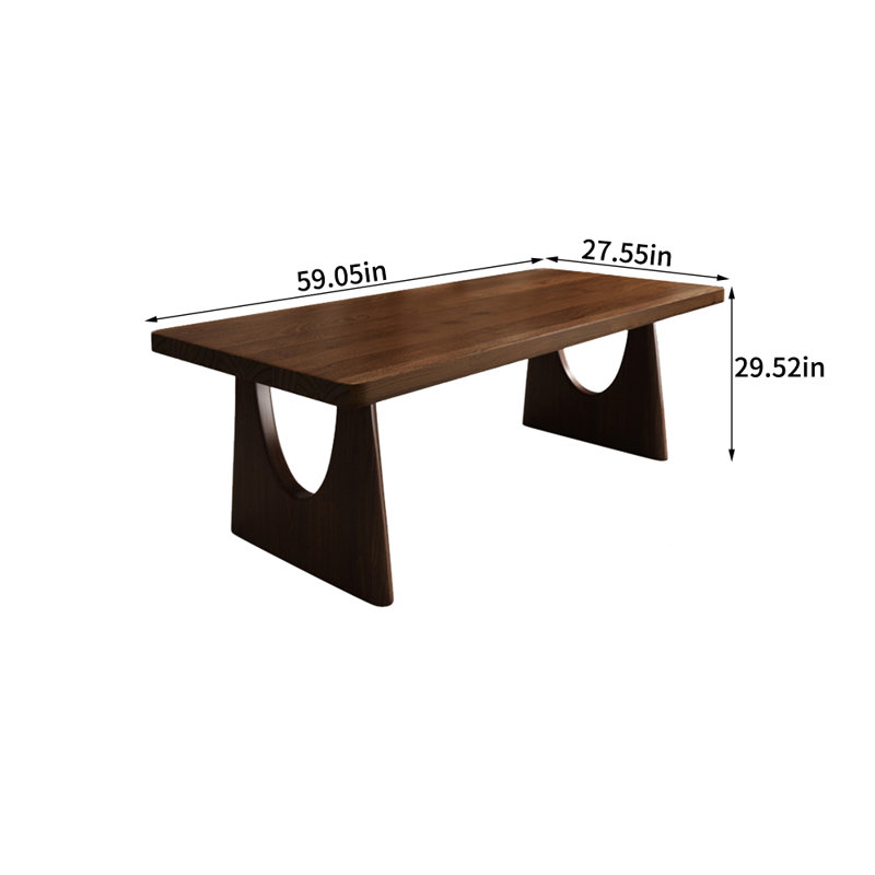 Rectangular Modern Simple Solid Wood Dining Tables, 29.52"H x 59.05"L x 27.55"W