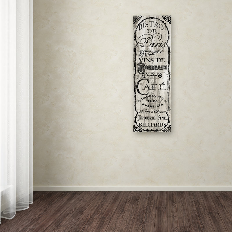 "paris bistros i" par art textuel sur toile tendue Jadaya, H 47 po x l 16 po x P 2 po