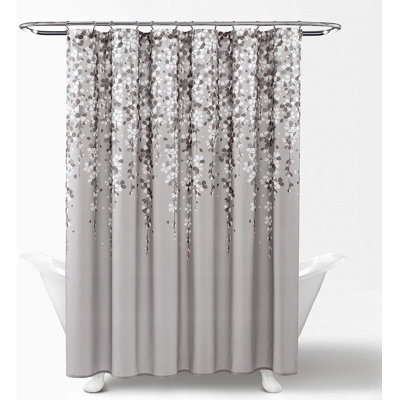 Flower Shower Curtain, 72" X72", Gray