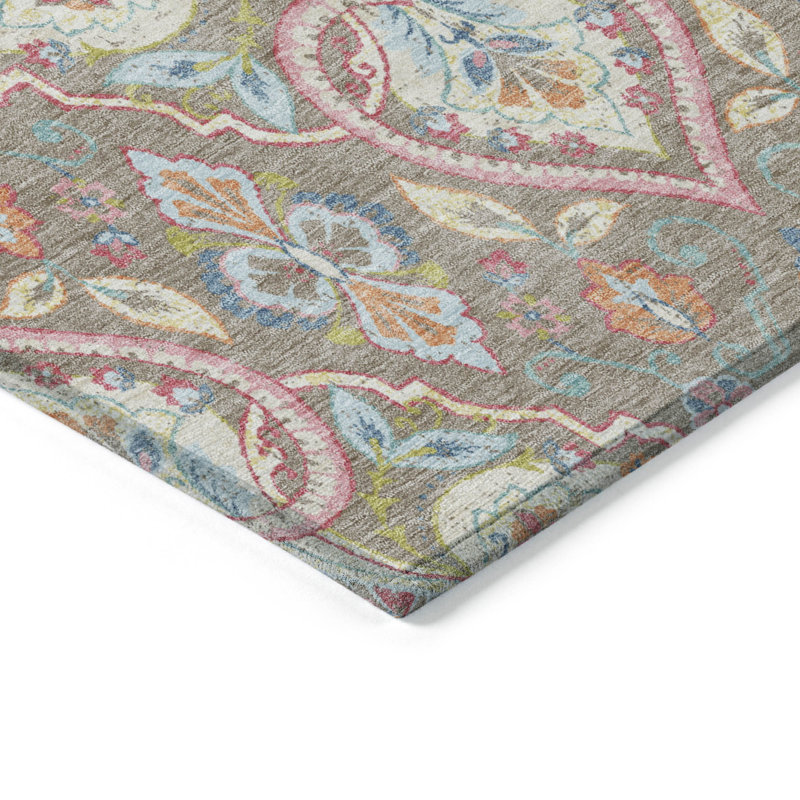 Machine Washable Indoor/Outdoor Husby ACN2207 Bohemian Rug, Rectangle 3' x 5'