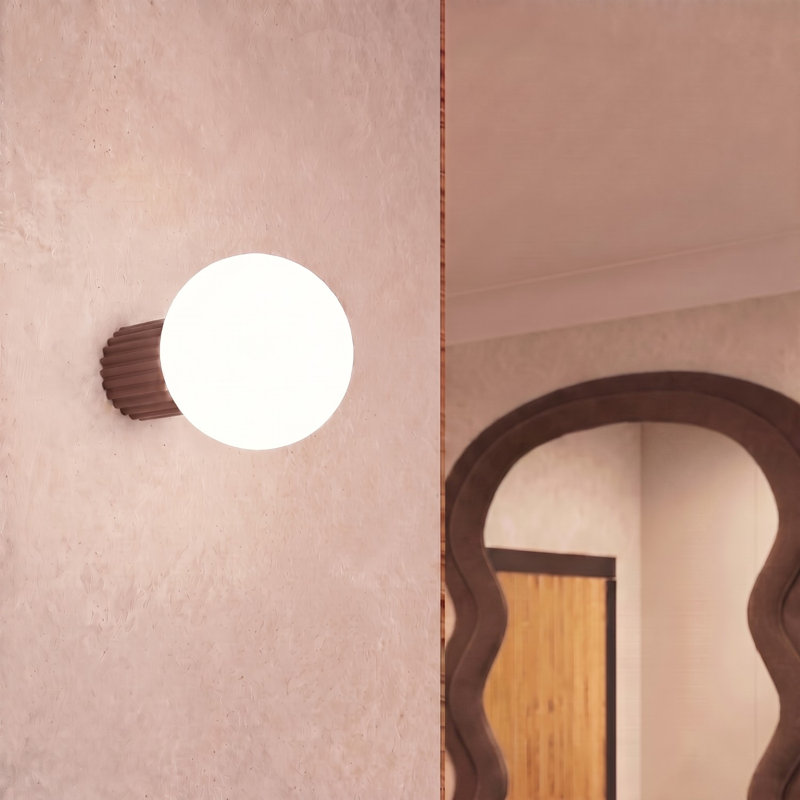 Halo Aluminium Flush Mounted Sconce, Brown