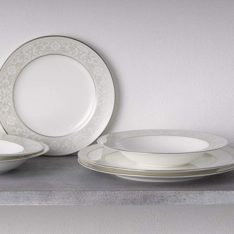 Service de table 12 pièces, service pour 4 Noritake Montvale Platinum