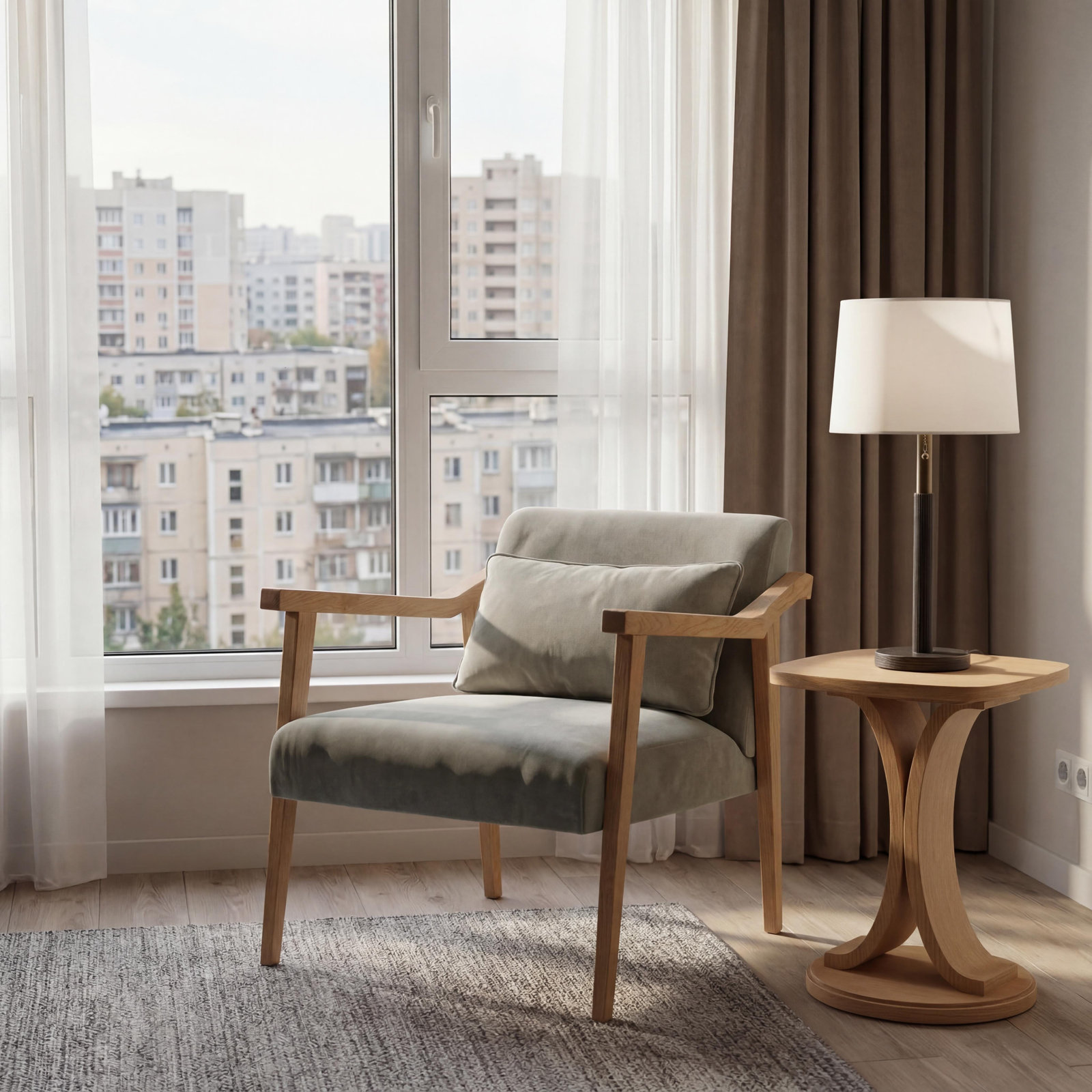 Upholstered Accent Chair, Natural