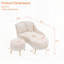 Chaise d'intérieur en chenille 58 po avec accoudoir gauche et coussin lombaire 58 po-1656250369