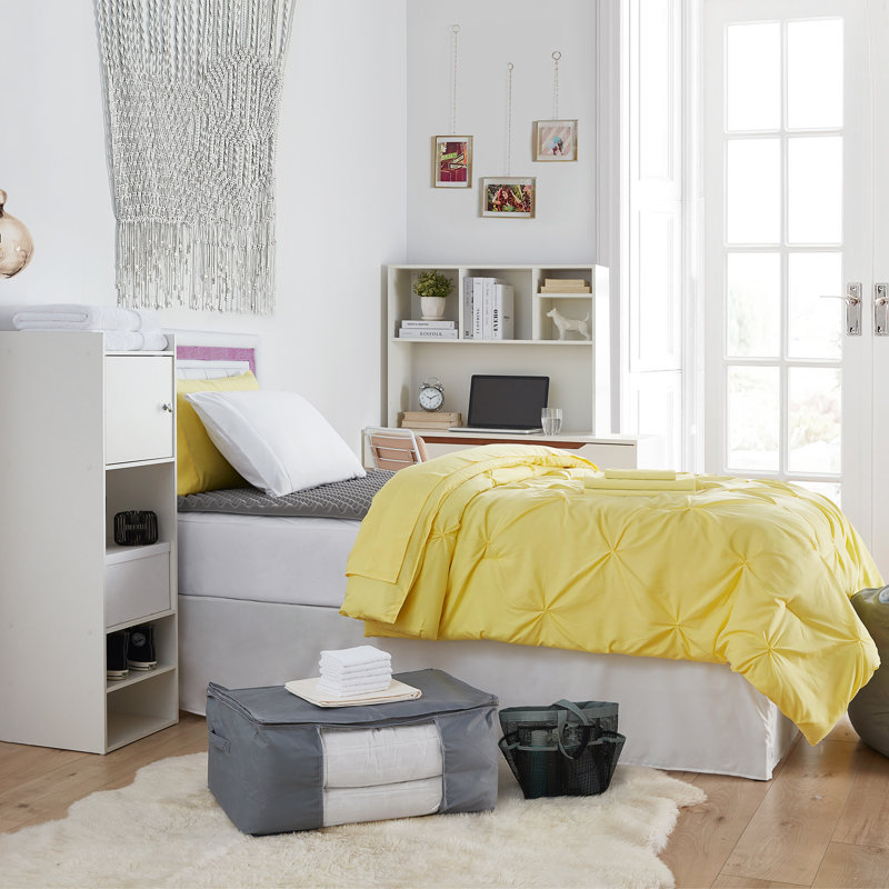  14 Piece Ultimate College Dorm Bedding Bundle, Limelight Yellow