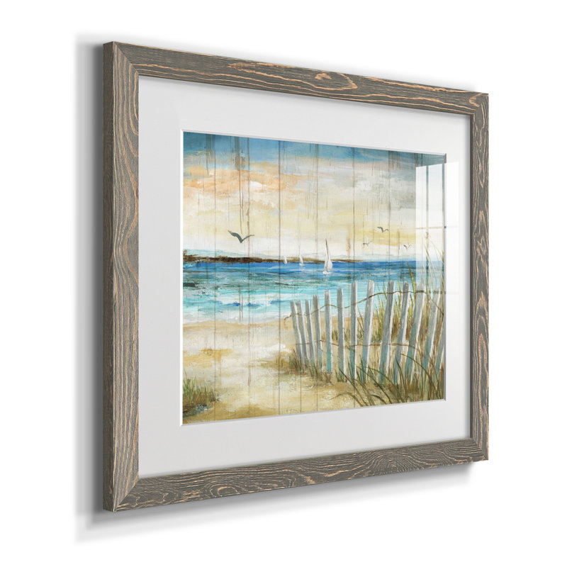 «Coastal Causeway» par J Paul, reproduction d'art sur papier encadrée, H 24 po x l 18 po x P 1,5 po, Gris