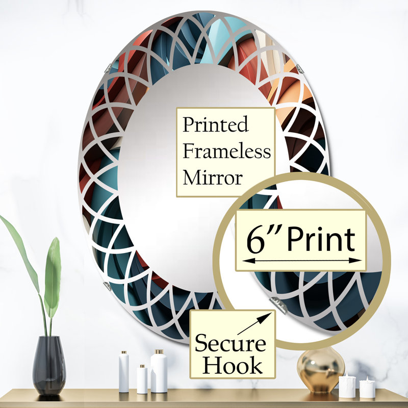 Fyllen - Miroir mural moderne ovale, 36 po x 24 po