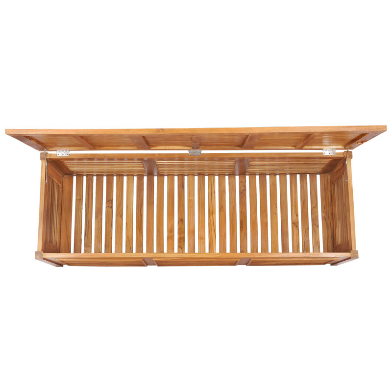 Chic Teak 76'' W Water Resistant Solid Wood Teak Deck Box in Honey Tone Teak