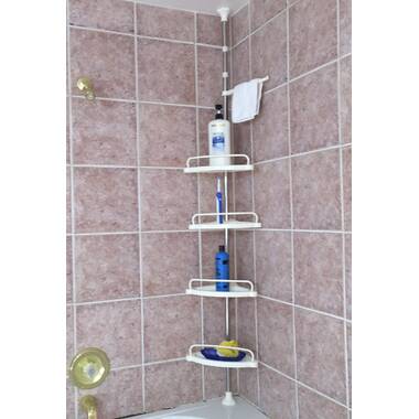 Bathtub and Shower Holder Storage Corner Caddy 3.3-10' Adjustable Height Rebrilliant